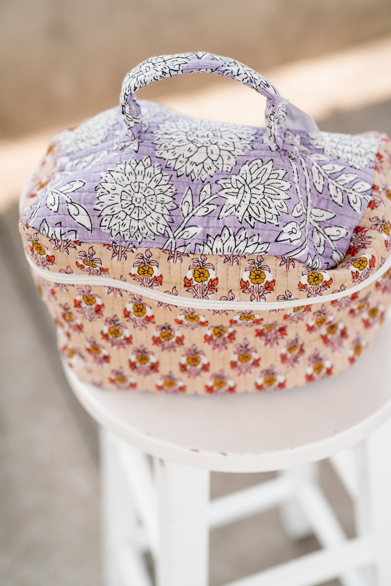 Sunny Patchwork Make Up Bag - Yellow