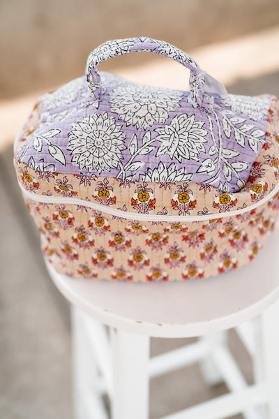 Sunny Patchwork Make Up Bag - Yellow