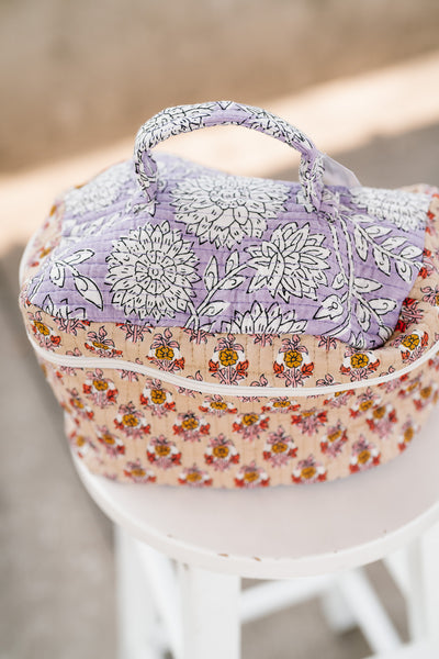 Sunny Patchwork Make Up Bag - Yellow