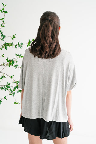 Simple Matter Pocket Front Tee - Heather Grey