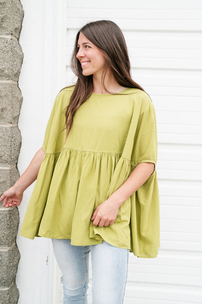 Literally Lime Babydoll Top