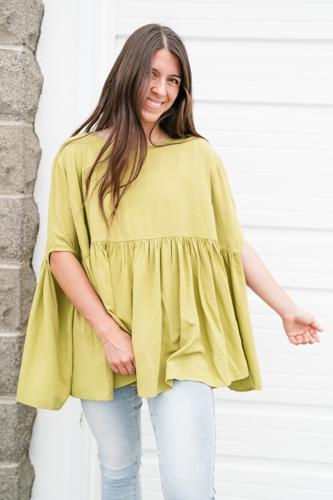 Literally Lime Babydoll Top