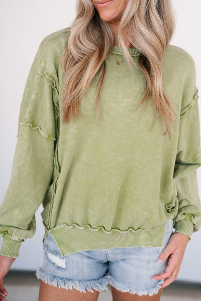 Get Up And Go Relaxed Crewneck - Green