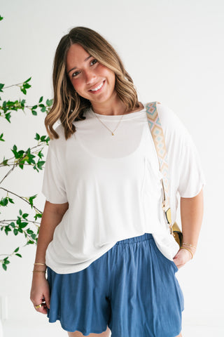 Simple Matter Pocket Front Tee - White