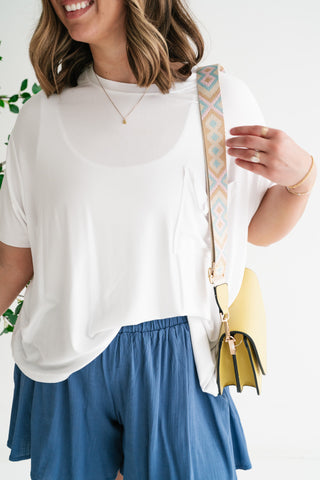 Simple Matter Pocket Front Tee - White