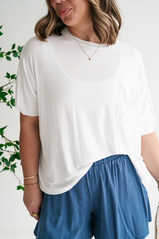 Simple Matter Pocket Front Tee - White