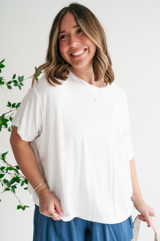 Simple Matter Pocket Front Tee - White