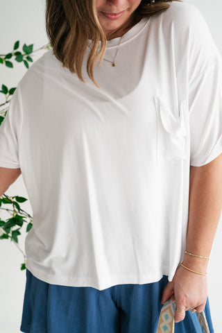 Simple Matter Pocket Front Tee - White
