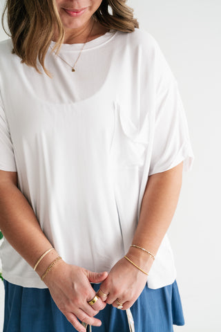 Simple Matter Pocket Front Tee - White