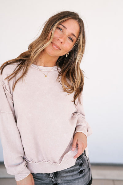 Get Up And Go Relaxed Crewneck - Sand