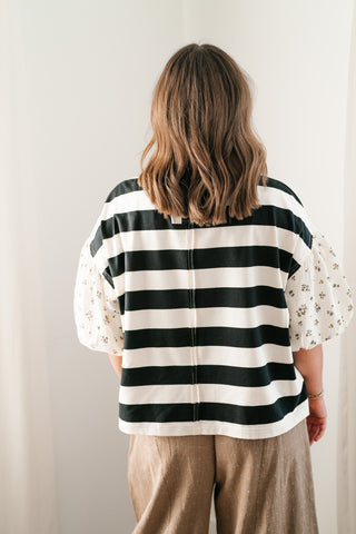 Quiet Confidence Striped Short Sleeve Top