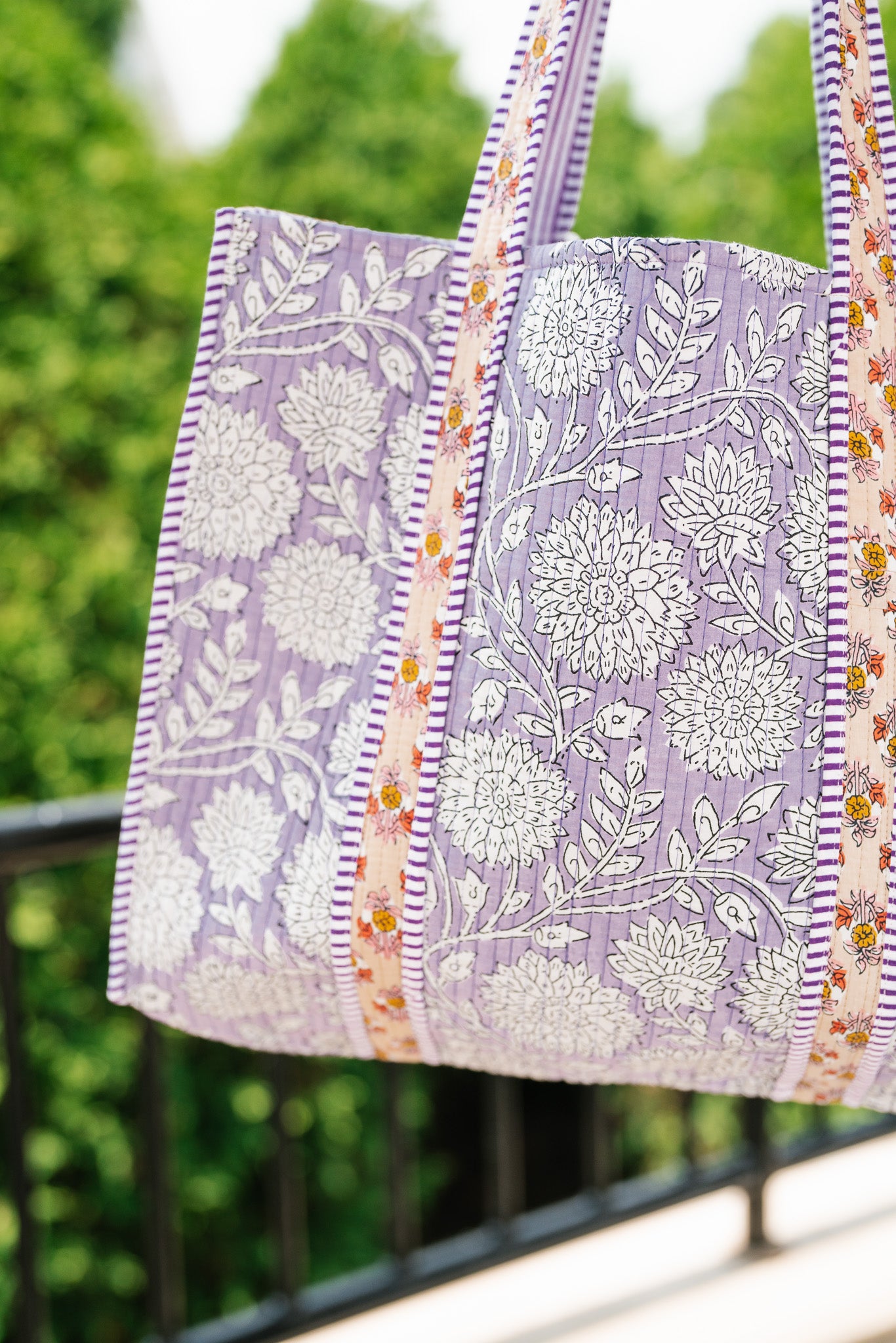 Emily Patchwork Carryall Tote - Lilac