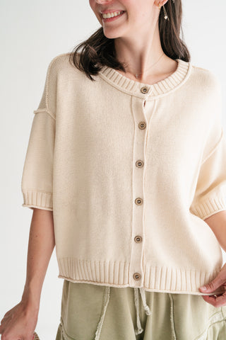 Elsie Button Down Knit Sweater top