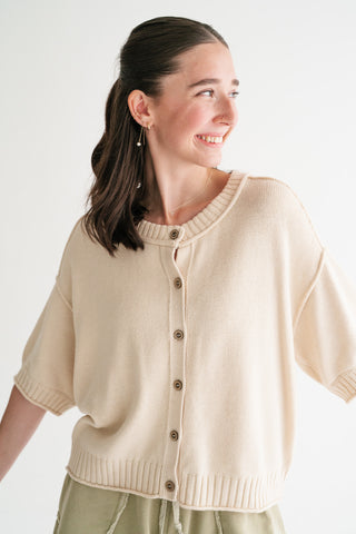 Elsie Button Down Knit Sweater top