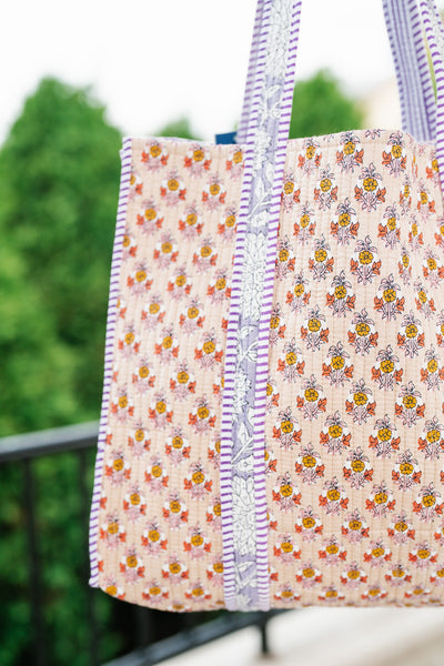 Oksana Patchwork Carryall Tote - Yellow