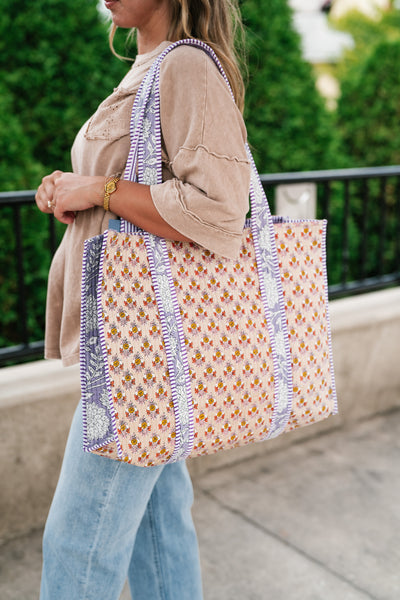 Oksana Patchwork Carryall Tote - Yellow