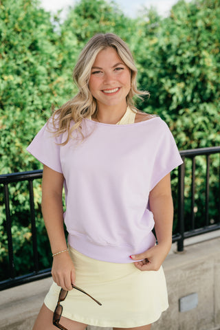 Sunday Reset Off Shoulder Top - Lavender