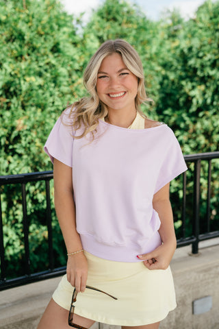 Sunday Reset Off Shoulder Top - Lavender