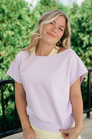 Sunday Reset Off Shoulder Top - Lavender