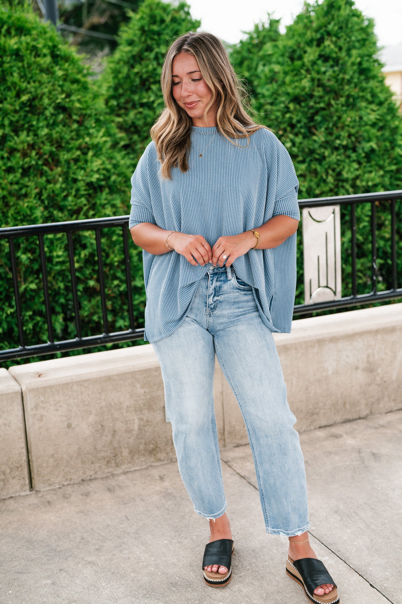Natalie Ribbed Oversized Tee