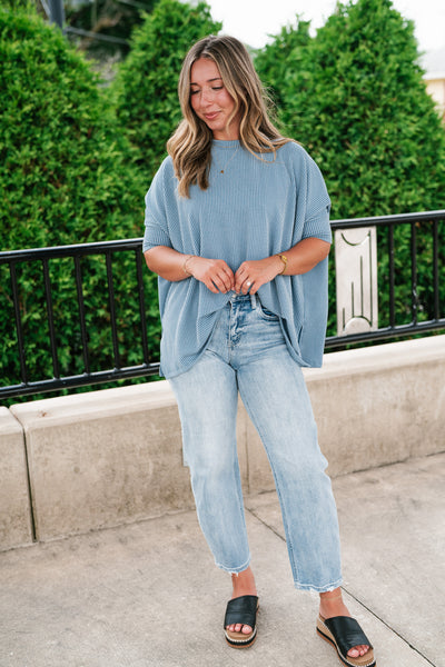 Natalie Ribbed Oversized Tee
