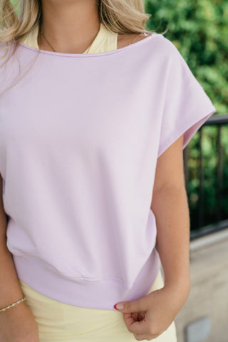 Sunday Reset Off Shoulder Top - Lavender