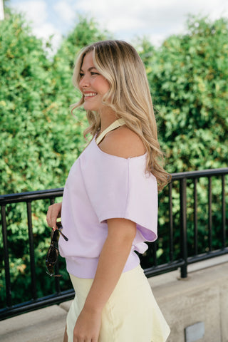 Sunday Reset Off Shoulder Top - Lavender