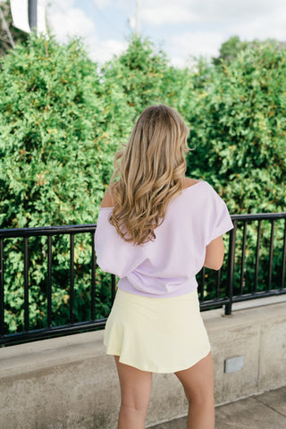Sunday Reset Off Shoulder Top - Lavender