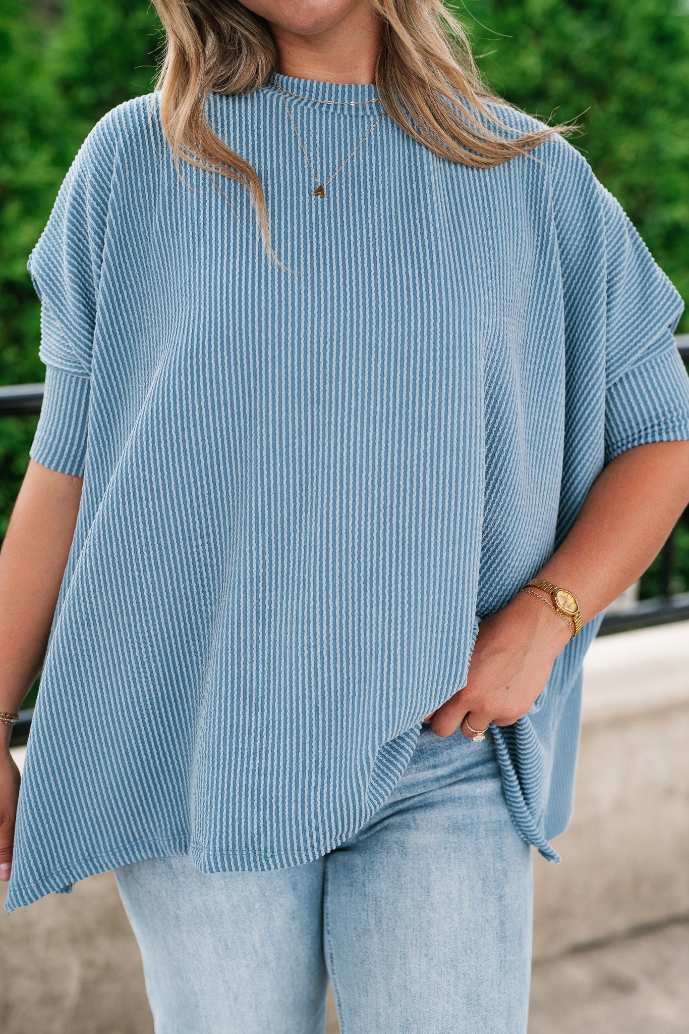 Natalie Ribbed Oversized Tee