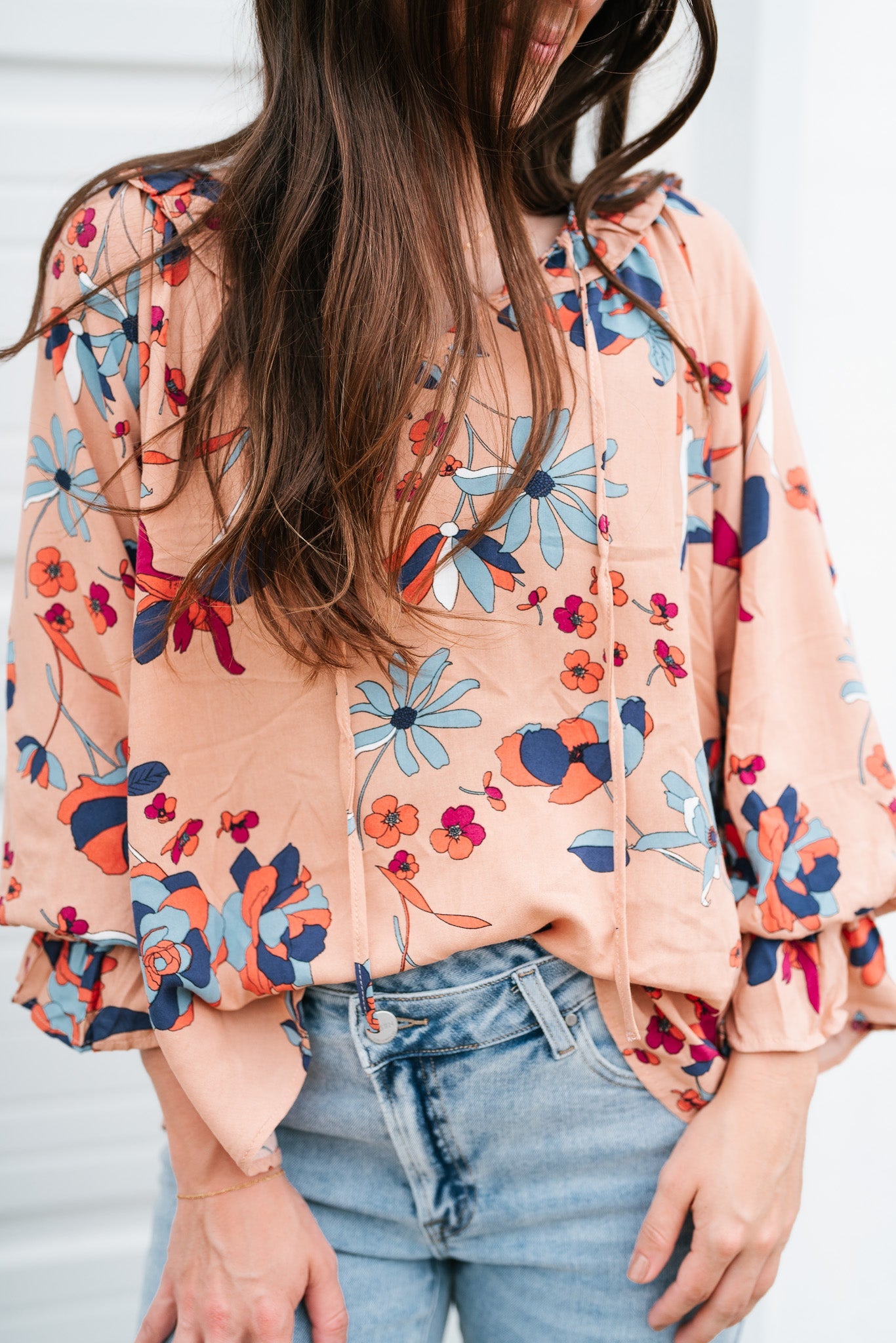 Fall Garden Bubble Sleeve Top