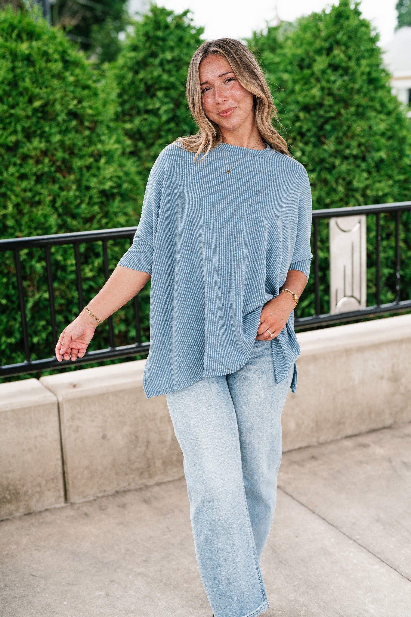 Natalie Ribbed Oversized Tee