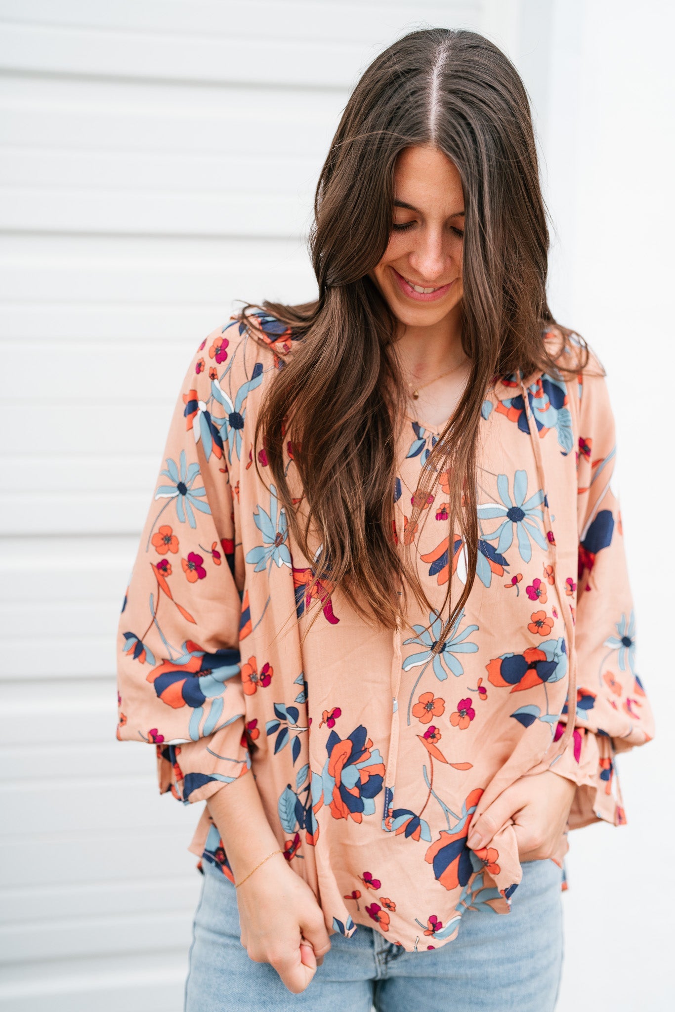 Fall Garden Bubble Sleeve Top