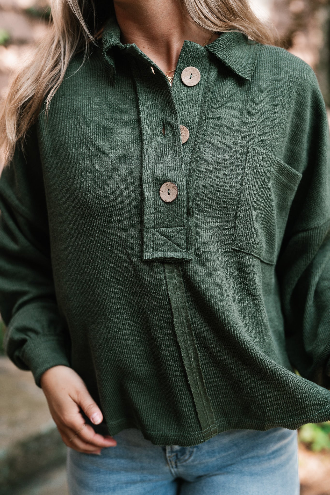 Think Of Me Oversized Top - Dark Olive