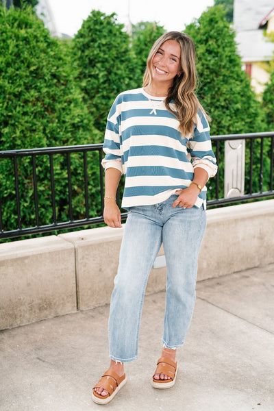 Frankie Striped Floral Crew