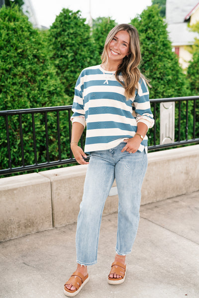 Frankie Striped Floral Crew