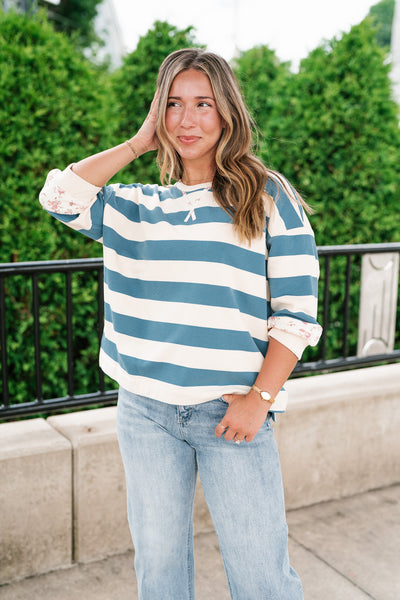 Frankie Striped Floral Crew