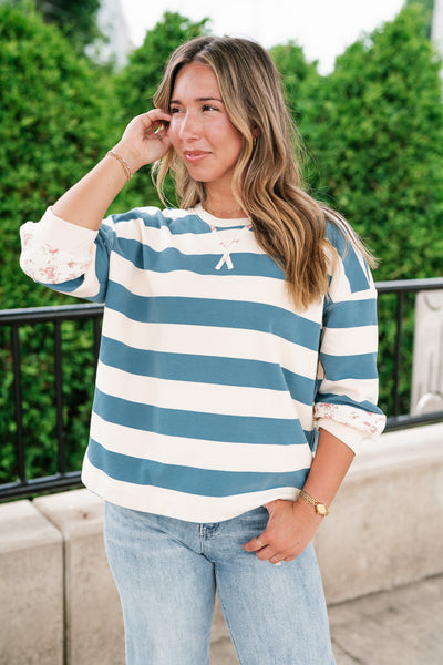 Frankie Striped Floral Crew