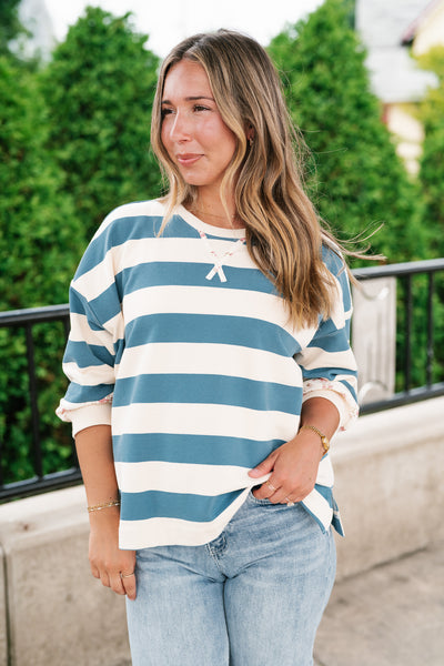 Frankie Striped Floral Crew