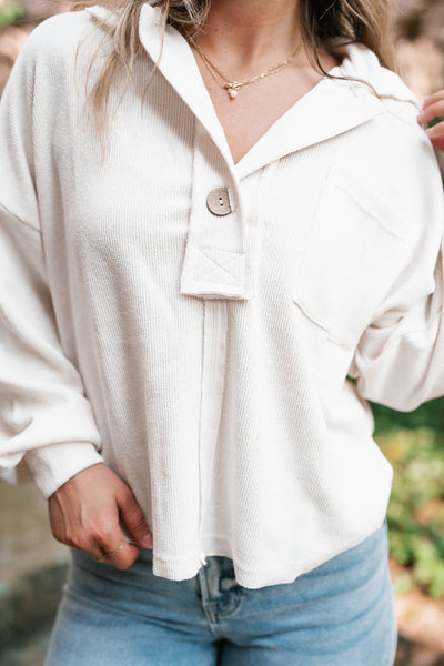 Think Of Me Oversized Top - Cream