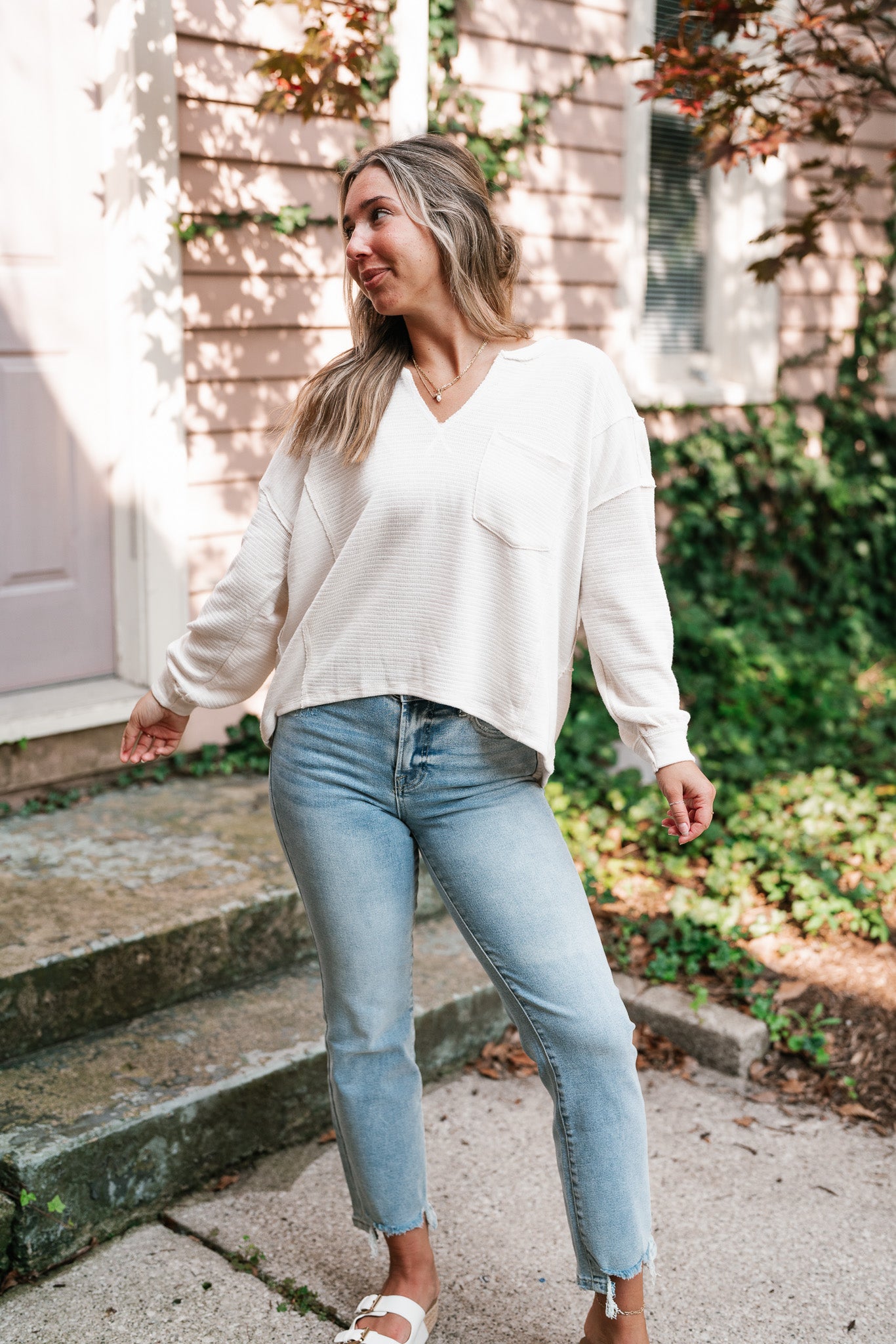 Marnie Textured Long Sleeve - Cream