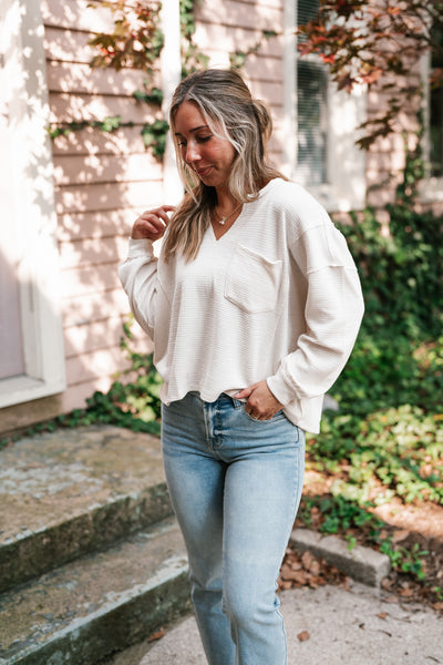 Marnie Textured Long Sleeve - Cream