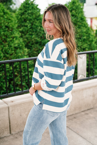 Frankie Striped Floral Crew
