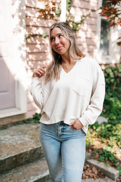 Marnie Textured Long Sleeve - Cream