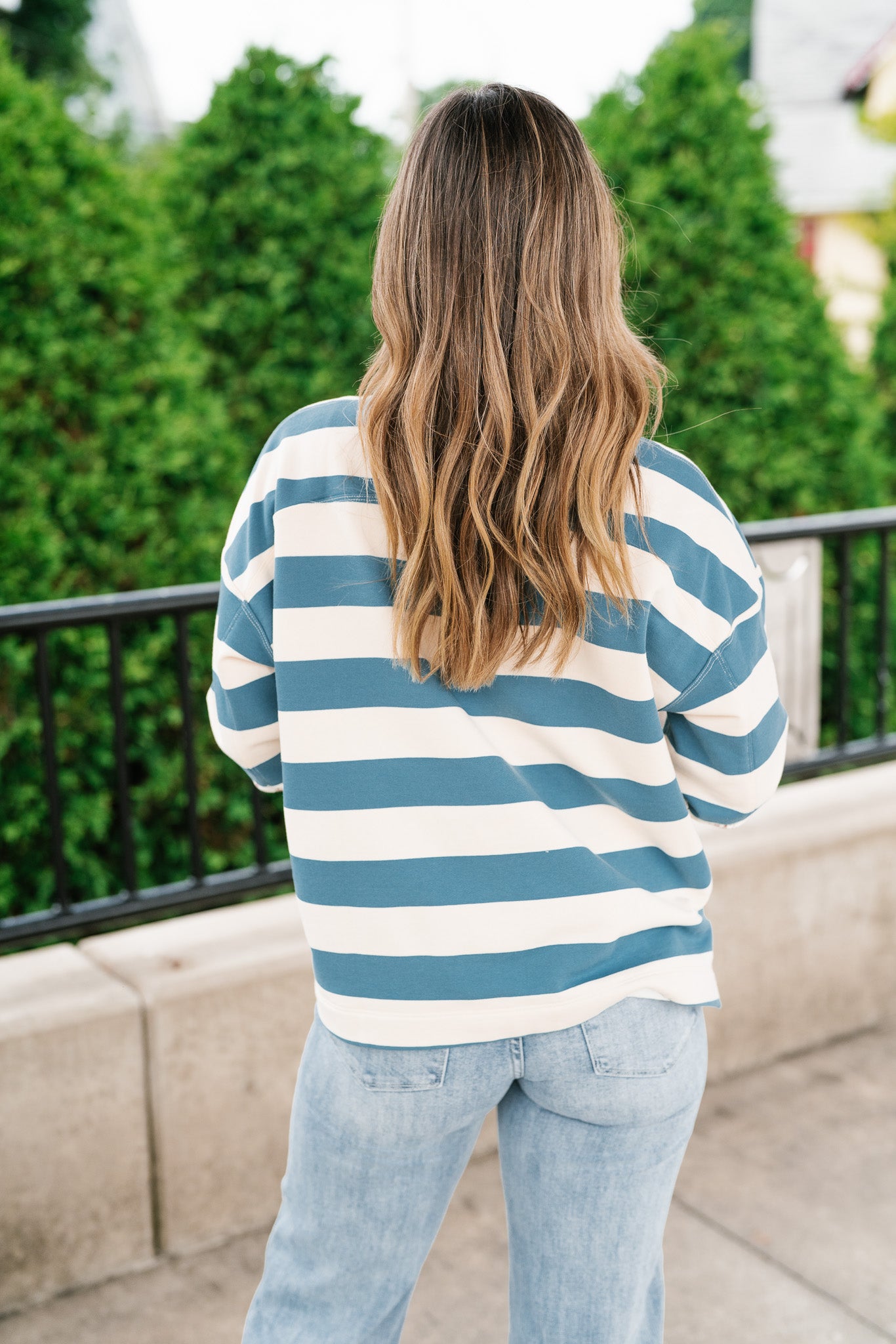 Frankie Striped Floral Crew