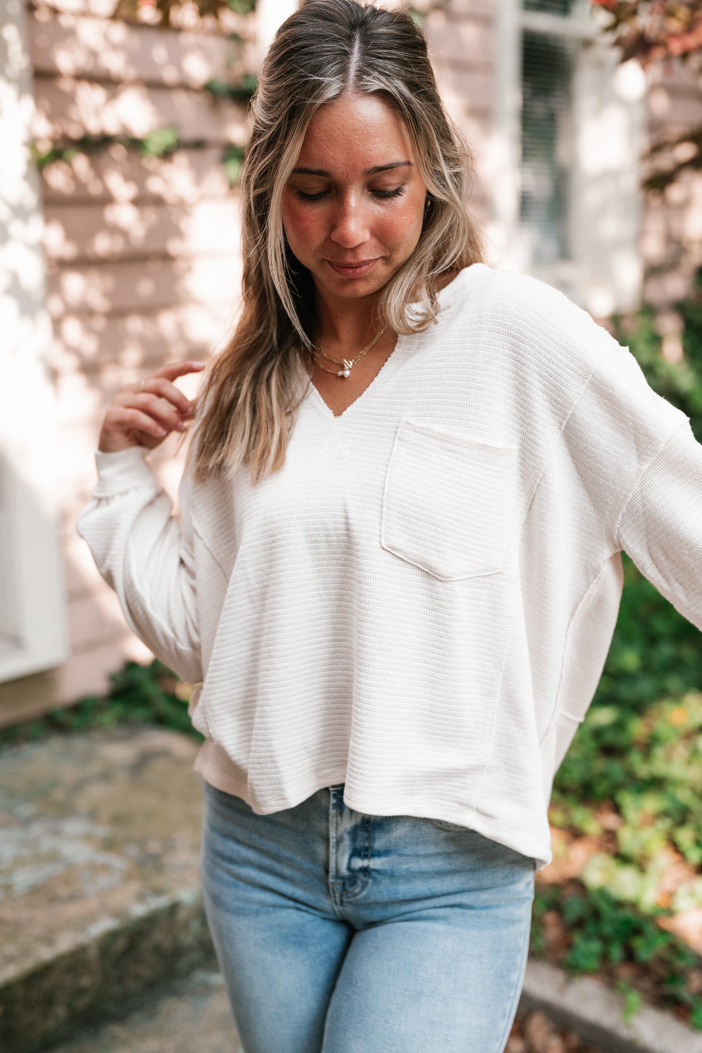 Marnie Textured Long Sleeve - Cream