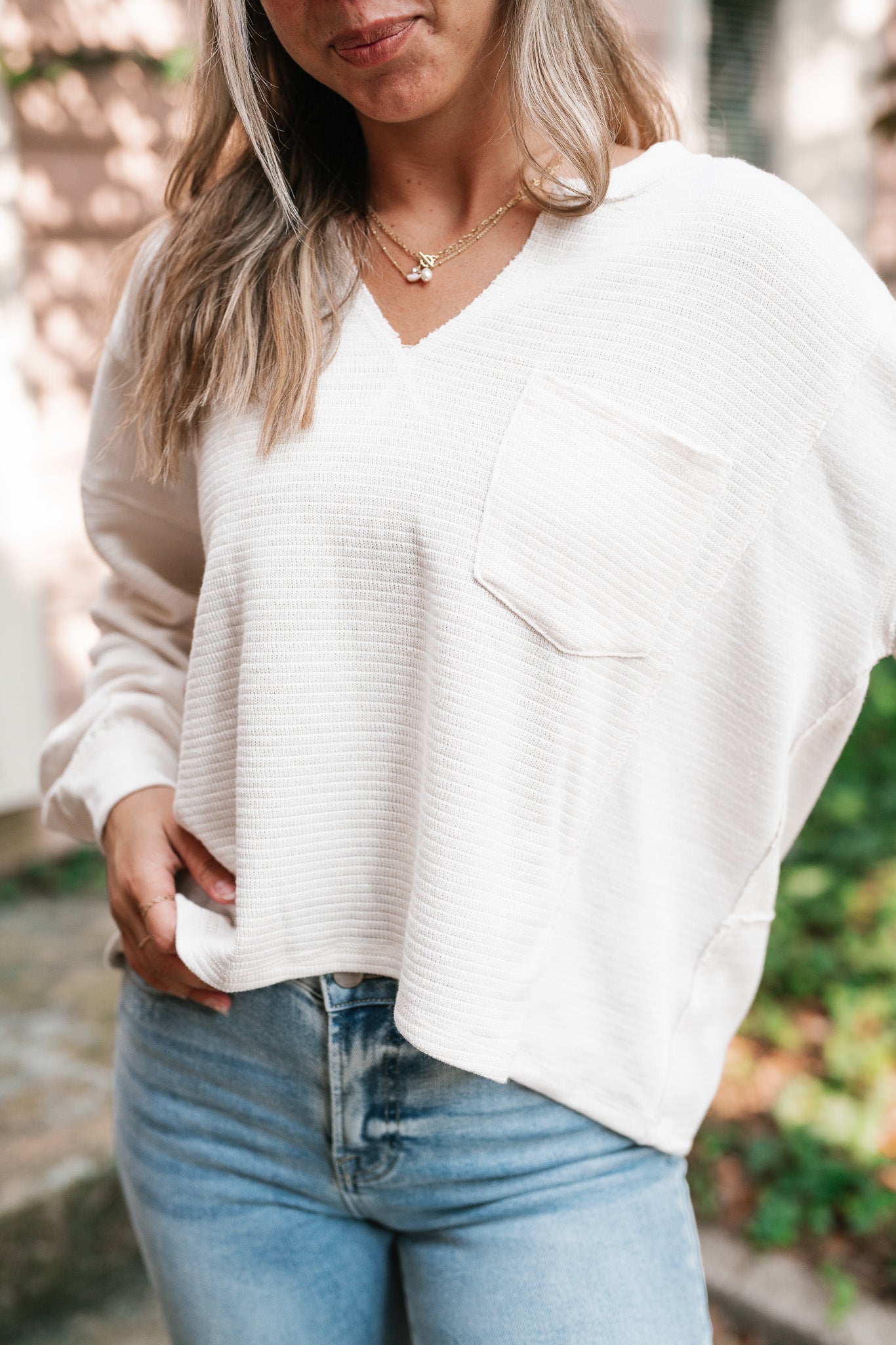 Marnie Textured Long Sleeve - Cream