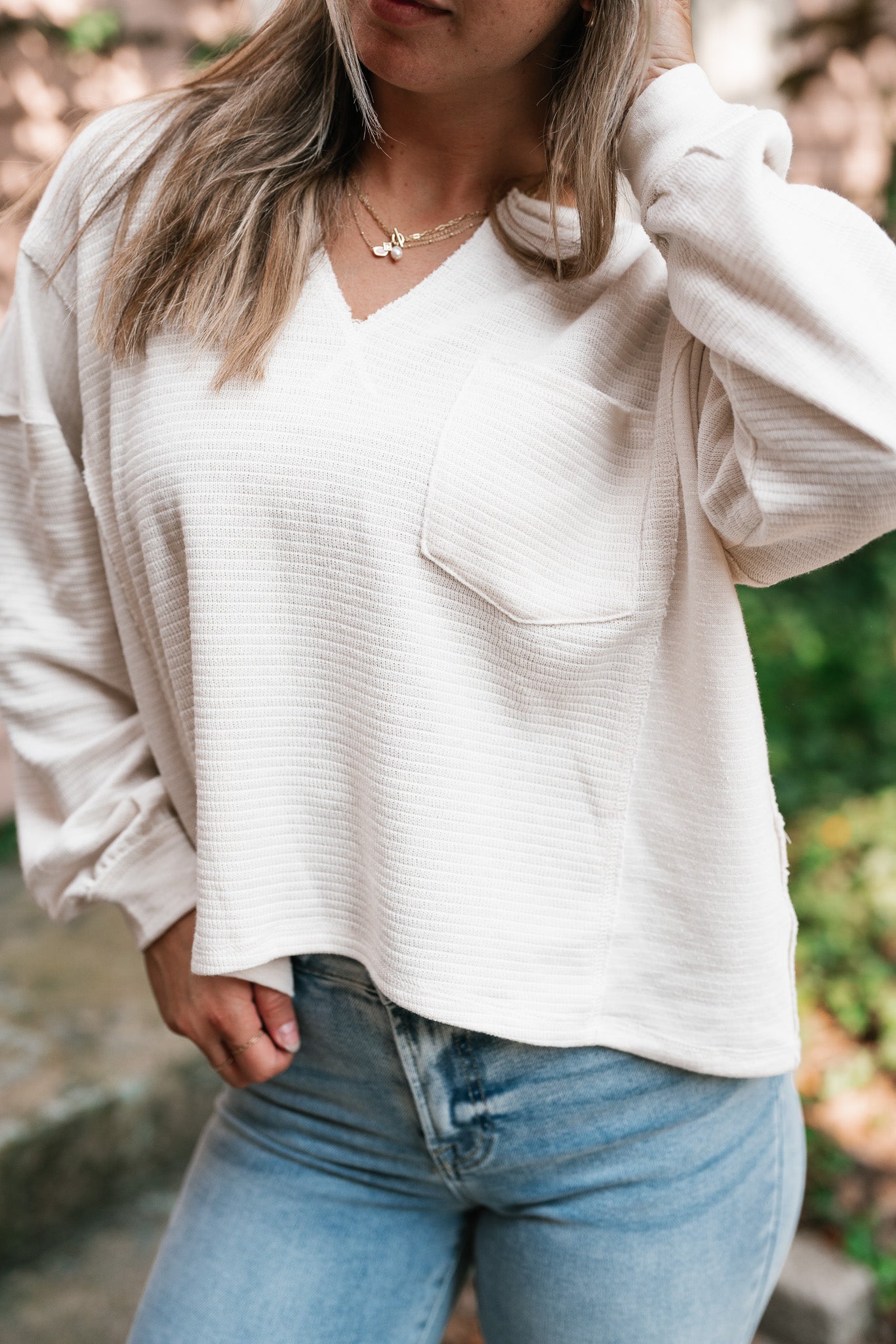 Marnie Textured Long Sleeve - Cream