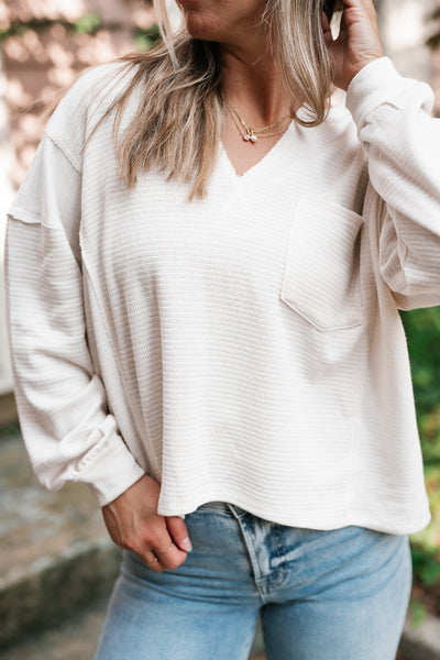 Marnie Textured Long Sleeve - Cream