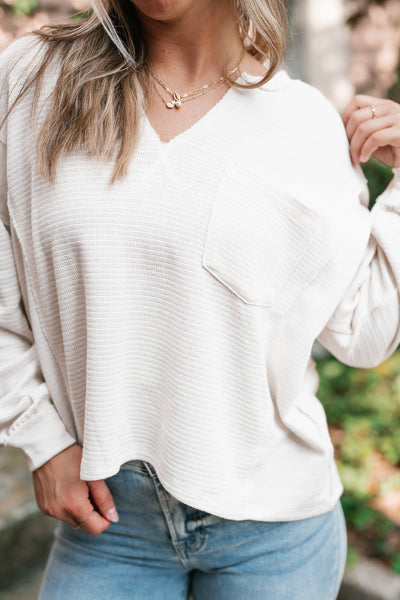 Marnie Textured Long Sleeve - Cream