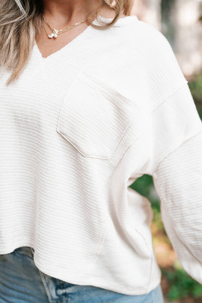 Marnie Textured Long Sleeve - Cream